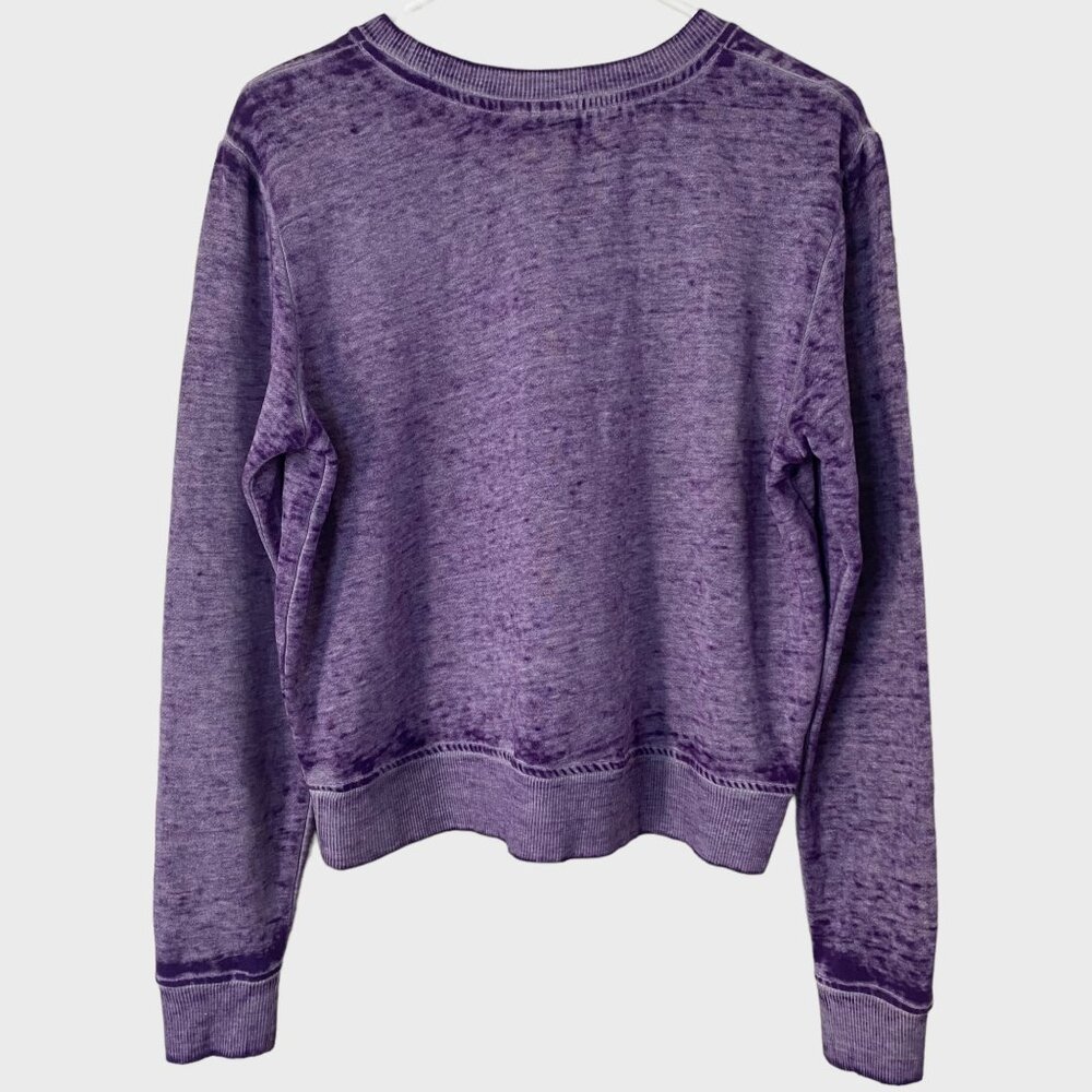 NBA Los Angeles Lakers Burnout Crewneck Sweatshirt Womens Medium Purple Pullover - Picture 3 of 12